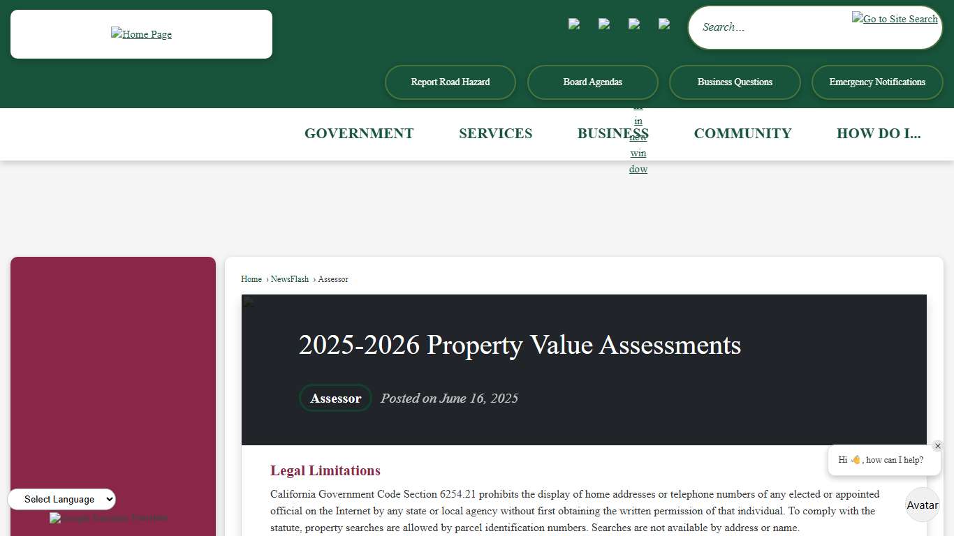 2025-2026 Property Value Assessments • Merced County, CA