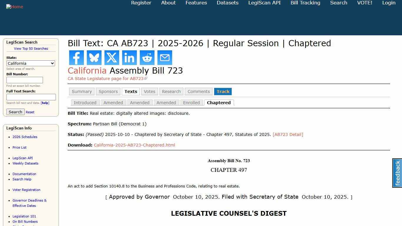 Bill Text: CA AB723 2025-2026 Regular Session Chaptered LegiScan